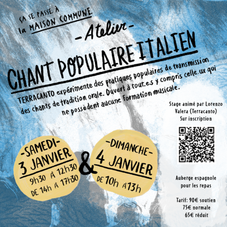 Atelier de chant populaire italien