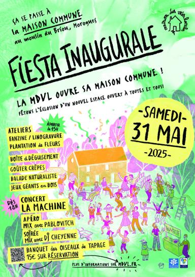 Affiche fête d'inauguration de la Maison Commune le 31 mai